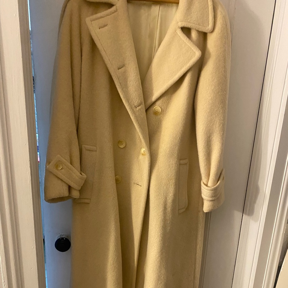 Evan Picone Cream Trench Coat Lightweight Classic